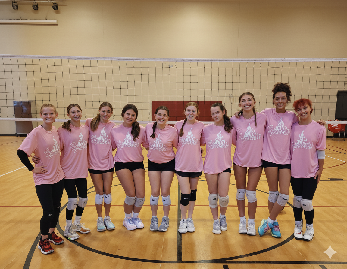 OKC Ignite team in pink Ignite shirts